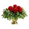 14" Red Rose Floral Arrangement In Gold Urn -Michaels D292755S 1