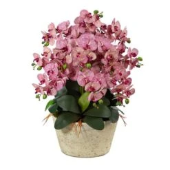 3ft. Moth Orchid Arrangement In White Vase 8 3ft. Moth Orchid Arrangement In White Vase -Michaels D292758S 1 1