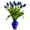 22" Blue Dutch Tulip Arrangement In Blue Vase -Michaels D292788S 1