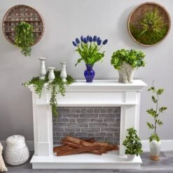 22" Blue Dutch Tulip Arrangement In Blue Vase 11 22" Blue Dutch Tulip Arrangement In Blue Vase -Michaels D292788S 4