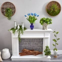 22" Light Blue Dutch Tulip Arrangement In Blue Vase -Michaels D292789S 4