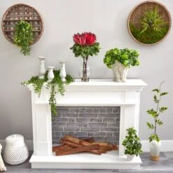 23" Red King Protea Arrangement In Glass Vase -Michaels D292824S 6