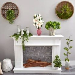 24" White Japanese Magnolia Arrangement In Rose Vase -Michaels D292829S 4