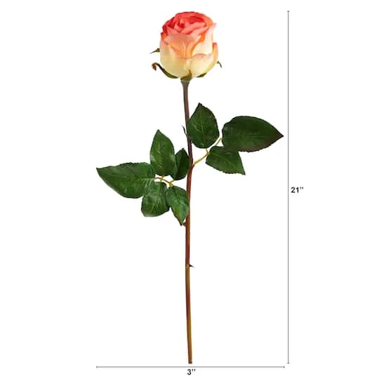Peach Rose Bud Stem, 6ct. 5 Peach Rose Bud Stem, 6ct. - Image 3