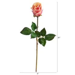 Peach & Pink Rose Bud Stem, 6ct. 8 Peach & Pink Rose Bud Stem, 6ct. -Michaels D293235S 2