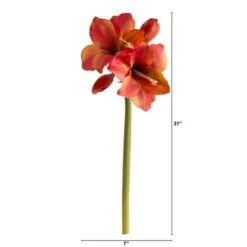 Orange Amaryllis Artificial Flower Stem, 3ct. -Michaels D293286S 2
