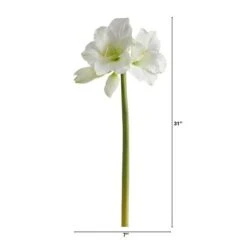 White Amaryllis Artificial Flower Stem, 3ct. -Michaels D293287S 2