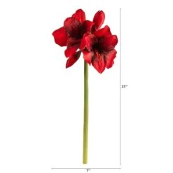 Red Amaryllis Artificial Flower Stem, 3ct. -Michaels D293291S 2