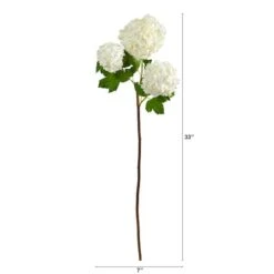 White Snowball Hydrangea Artificial Flower Stem, 2ct. -Michaels D293293S 2