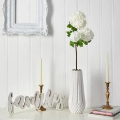 White Snowball Hydrangea Artificial Flower Stem, 2ct. -Michaels D293293S 3