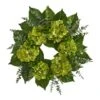 24" Green Hydrangea & Eucalyptus Leaf Wreath -Michaels D293340S 1