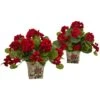 11" Geranium In Floral Planter, 2ct. -Michaels D293349S 11