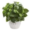 16in. Pothos Plant In White Ceramic Vase -Michaels D293358S 11