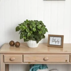 16in. Pothos Plant In White Ceramic Vase -Michaels D293358S 13