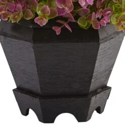 13in. Sedum & Eucalyptus Plant In Black Hexagon Planter -Michaels D293369S 13