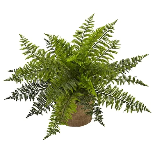 15" Ruffle Fern Bush With Burlap Base, 2ct. 5 15" Ruffle Fern Bush With Burlap Base, 2ct. - Image 3