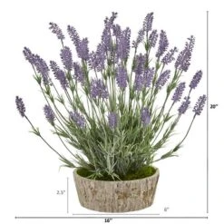 20in. Lavender Plant In Weathered Oak Planter -Michaels D293384S 2