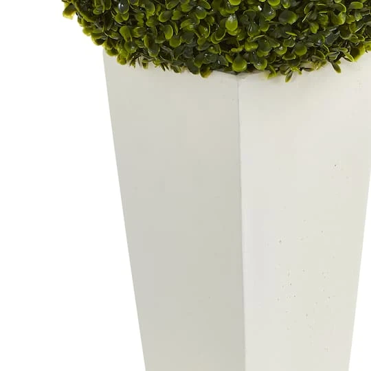 2.5ft. Boxwood Ball Topiary In White Tower Planter 6 2.5ft. Boxwood Ball Topiary In White Tower Planter - Image 4