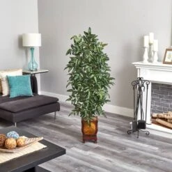 5ft. Bracken Fern Tree With Decorative Vase -Michaels D293851S 13