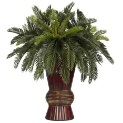 2.5ft Cycas Palm Tree In Bamboo Planter