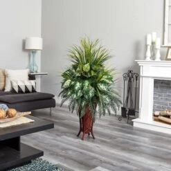 4ft. Mixed Greens & Cattails In Stand Planter -Michaels D293913S 13