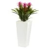 2ft. Triple Bromeliad Plant In White Tower Planter -Michaels D293969S 1