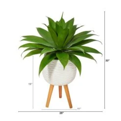 2.5ft. Agave Plant In White Planter With Stand -Michaels D293998S 2