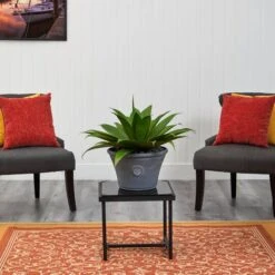 22" Agave Succulent Plant In Gray Planter -Michaels D294000S 3