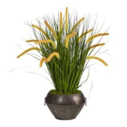 2.5ft. Onion Grass Plant In Metal Planter