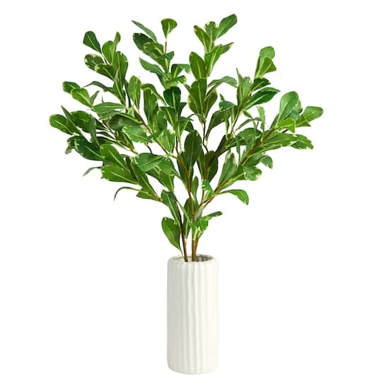 21" Salal Plant In Decorative White Planter 3 21" Salal Plant In Decorative White Planter
