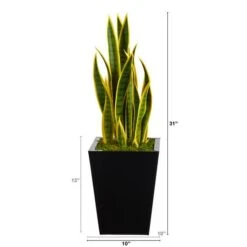 2.5ft. Snake Plant In Black Metal Planter -Michaels D294090S 2