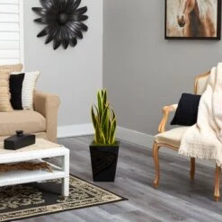 2.5ft. Snake Plant In Black Metal Planter -Michaels D294090S 4