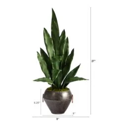 2.5ft. Snake Plant In Decorative Metal Bowl 9 2.5ft. Snake Plant In Decorative Metal Bowl -Michaels D294099S 2