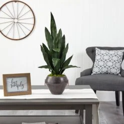 2.5ft. Snake Plant In Decorative Metal Bowl 10 2.5ft. Snake Plant In Decorative Metal Bowl -Michaels D294099S 3