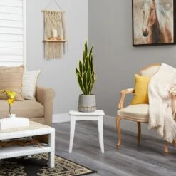 3ft. Snake Plant In Stoneware Planter With Gold Trim 11 3ft. Snake Plant In Stoneware Planter With Gold Trim -Michaels D294118S 4