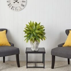 25" Spiderwort Plant In White Elephant Shaped Planter -Michaels D294129S 4