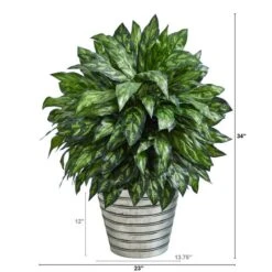 3ft. Silver King Plant In Decorative Tin Bucket 9 3ft. Silver King Plant In Decorative Tin Bucket -Michaels D294154S 2