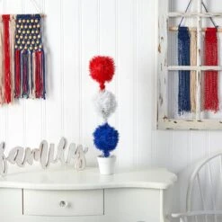 2ft. Red, White & Blue Americana Topiary Plant With 35 Warm LED Lights 13 2ft. Red, White & Blue Americana Topiary Plant With 35 Warm LED Lights -Michaels D294215S 15