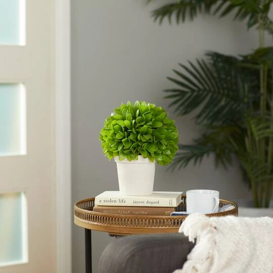 10" Boxwood Topiary In Decorative Planter 9 10" Boxwood Topiary In Decorative Planter - Image 7