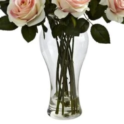 18" Blooming Light Pink Roses In Decorative Vase -Michaels D322955S 3