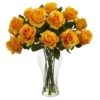 18" Blooming Orange Yellow Roses In Decorative Vase -Michaels D322957S 11
