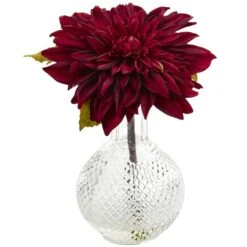 8" Dahlia With Decorative Vase Set 12 8" Dahlia With Decorative Vase Set -Michaels D323803S 4