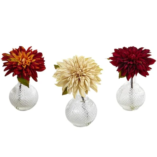 8" Dahlia With Decorative Vase Set 8 8" Dahlia With Decorative Vase Set - Image 6