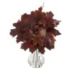 10" Autumn Maple Leaf Plant In Glass Planter 2 10" Autumn Maple Leaf Plant In Glass Planter -Michaels D323932S 1