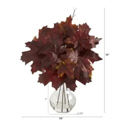 10" Autumn Maple Leaf Plant In Glass Planter 8 10" Autumn Maple Leaf Plant In Glass Planter -Michaels D323932S 2