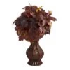 24" Autumn Burgundy Maple Leaf In Decorative Planter -Michaels D323937S 1