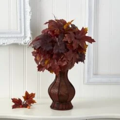 24" Autumn Burgundy Maple Leaf In Decorative Planter 9 24" Autumn Burgundy Maple Leaf In Decorative Planter -Michaels D323937S 3