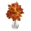 10" Autumn Maple Leaf Arrangement In Glass Vase 2 10" Autumn Maple Leaf Arrangement In Glass Vase -Michaels D323943S 1