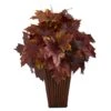 19" Autumn Maple Leaf Plant In Decorative Planter 2 19" Autumn Maple Leaf Plant In Decorative Planter -Michaels D323948S 1