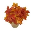 16" Autumn Maple Leaf Plant In Decorative Planter -Michaels D323955S 1